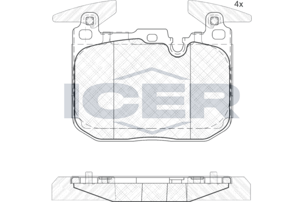 Handler.Part Brake pad set, disc brake ICER 182093 1