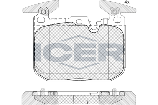 Handler.Part Brake pad set, disc brake ICER 182093200 1