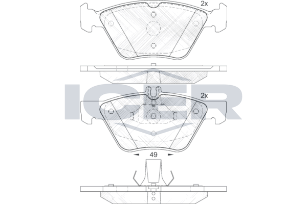 Handler.Part Brake pad set, disc brake ICER 182114 1