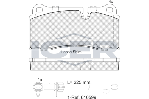 Handler.Part Brake pad set, disc brake ICER 182121203 1