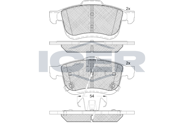 Handler.Part Brake pad set, disc brake ICER 182165 1