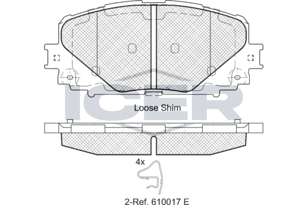 Handler.Part Brake pad set, disc brake ICER 182168 1