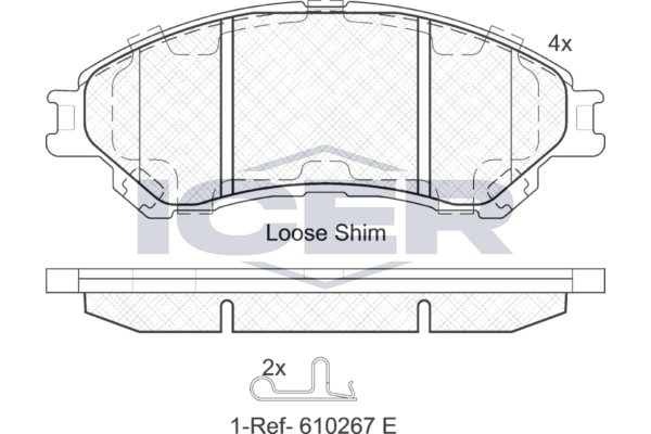 Handler.Part Brake pad set, disc brake ICER 182175 1