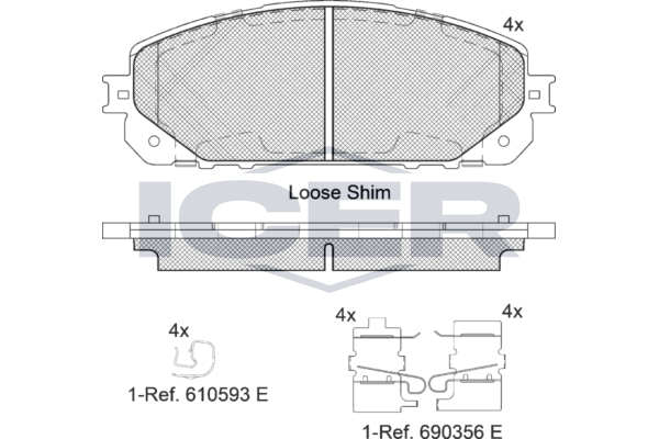 Handler.Part Brake pad set, disc brake ICER 182177 1