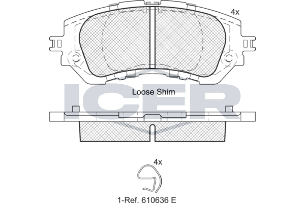 Handler.Part Brake pad set, disc brake ICER 182180 1