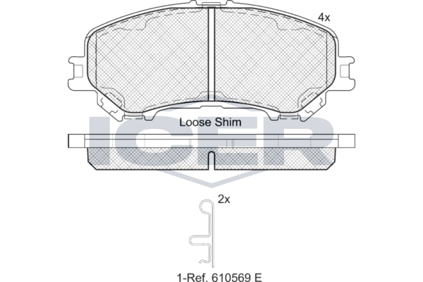 Handler.Part Brake pad set, disc brake ICER 182181 1