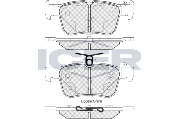 Handler.Part Brake pad set, disc brake ICER 182198 1