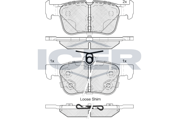 Handler.Part Brake pad set, disc brake ICER 182198203 1