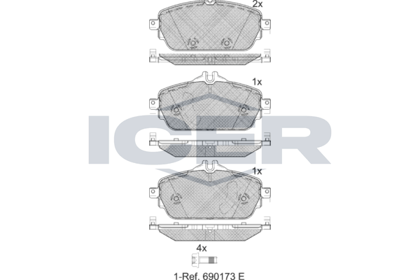 Handler.Part Brake pad set, disc brake ICER 182212 1