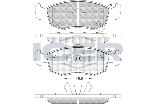 Handler.Part Brake pad set, disc brake ICER 182225 1