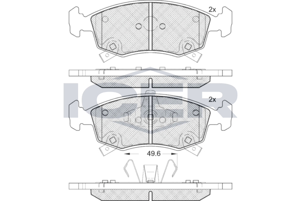 Handler.Part Brake pad set, disc brake ICER 182226 1