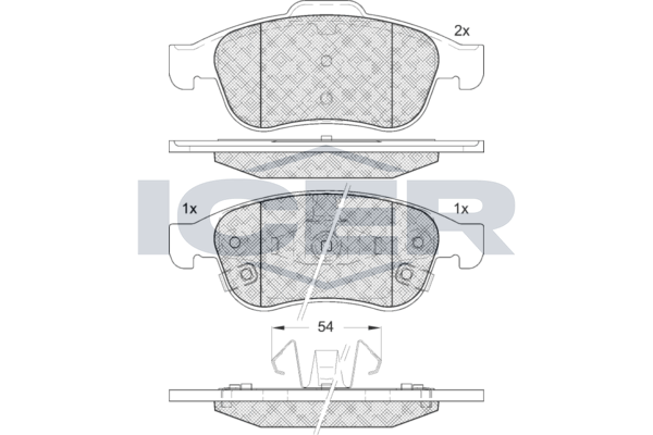 Handler.Part Brake pad set, disc brake ICER 182228 1