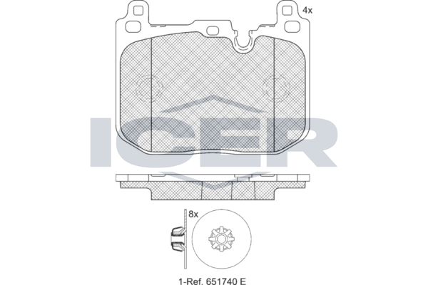 Handler.Part Brake pad set, disc brake ICER 182247 1