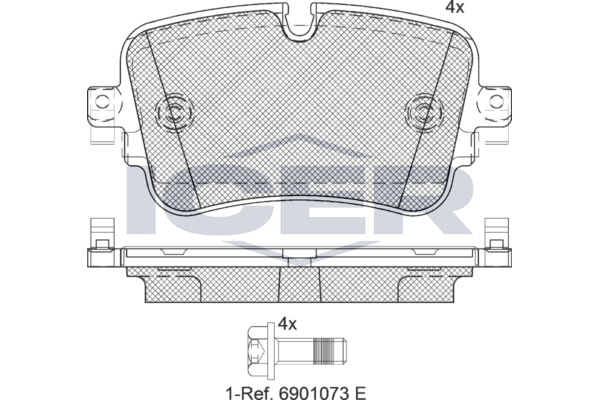 Handler.Part Brake pad set, disc brake ICER 182248 1