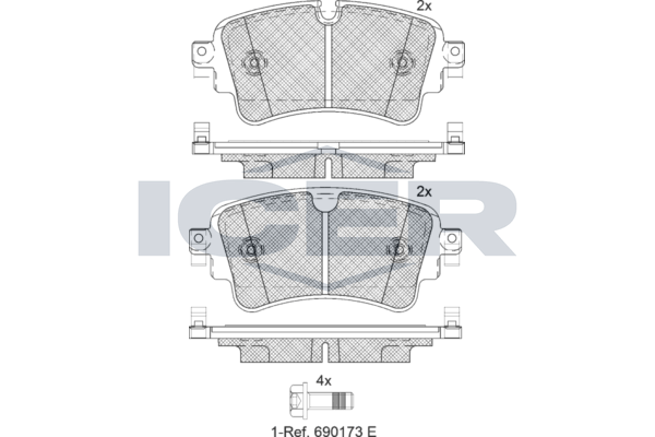 Handler.Part Brake pad set, disc brake ICER 182256 1