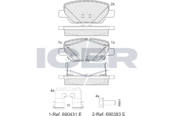 Handler.Part Brake pad set, disc brake ICER 182269 1