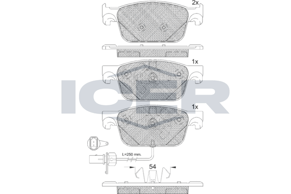 Handler.Part Brake pad set, disc brake ICER 182270 1