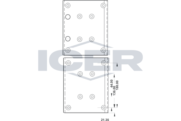 Handler.Part Brake lining kit, drum brake ICER 21949600 1