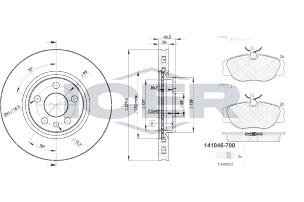 Handler.Part Brake set, disc brakes ICER 310464620 1