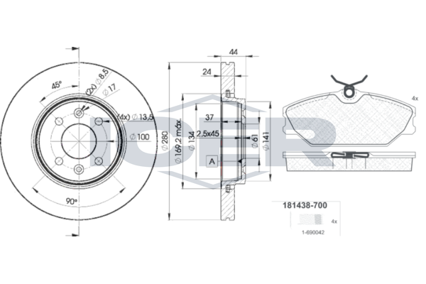 Handler.Part Brake set, disc brakes ICER 314387829 1