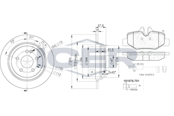 Handler.Part Brake set, disc brakes ICER 316760416 1