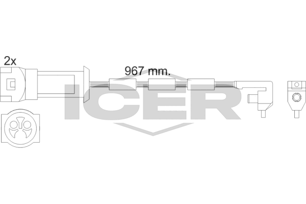 Handler.Part Warning contact, brake pad wear ICER 610069EC 1