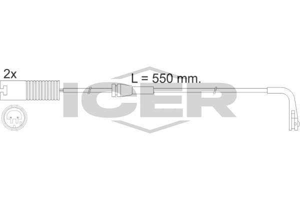 Handler.Part Warning contact, brake pad wear ICER 610388EC 1