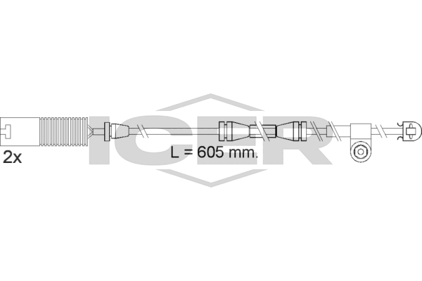 Handler.Part Warning contact, brake pad wear ICER 610390EC 1