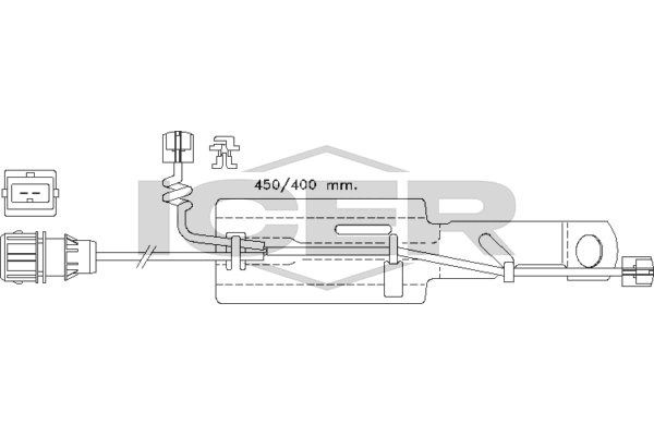 Handler.Part Warning contact, brake pad wear ICER 610430EC 1