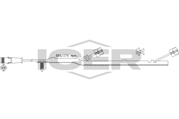 Handler.Part Warning contact, brake pad wear ICER 610434EC 1