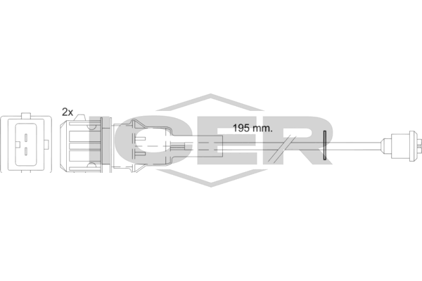 Handler.Part Warning contact, brake pad wear ICER 610443EC 1