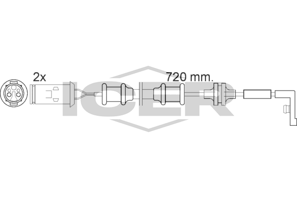 Handler.Part Warning contact, brake pad wear ICER 610444EC 1