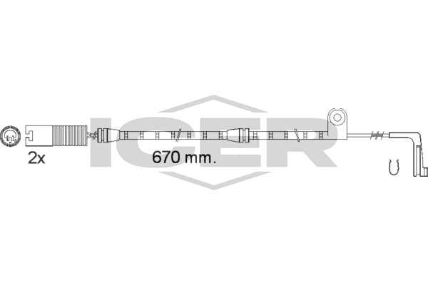 Handler.Part Warning contact, brake pad wear ICER 610478EC 1