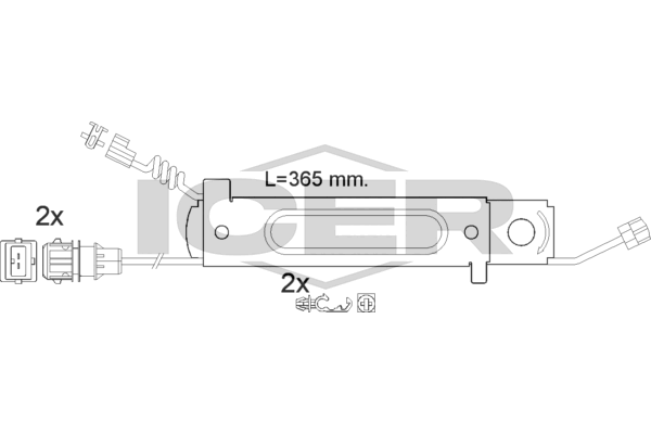 Handler.Part Warning contact, brake pad wear ICER 610485EC 1