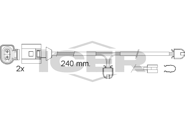 Handler.Part Warning contact, brake pad wear ICER 610546EC 1