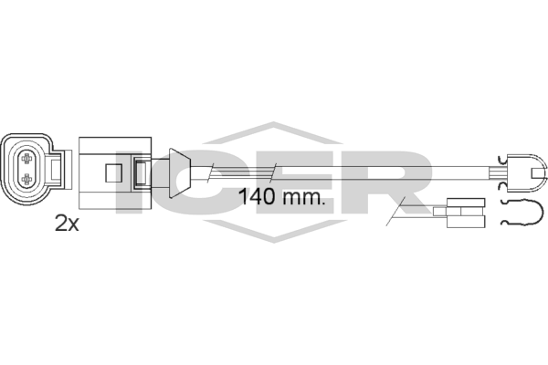 Handler.Part Warning contact, brake pad wear ICER 610547EC 1