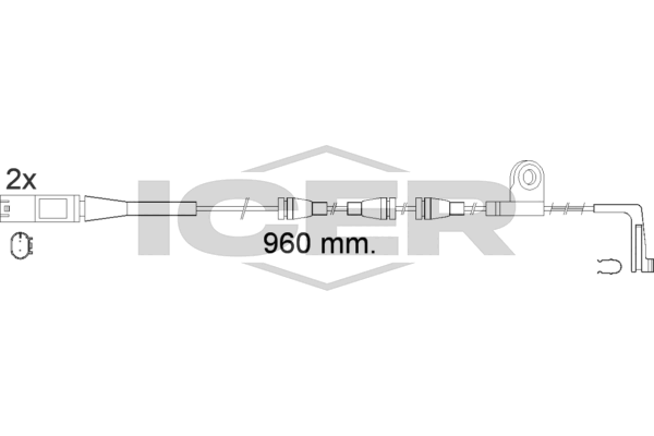 Handler.Part Warning contact, brake pad wear ICER 610553EC 1