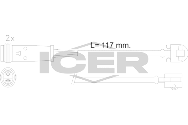 Handler.Part Warning contact, brake pad wear ICER 610612EC 1