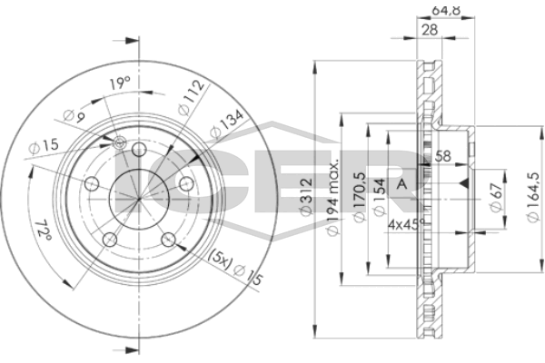 Handler.Part Brake disc ICER 78BD04142 1