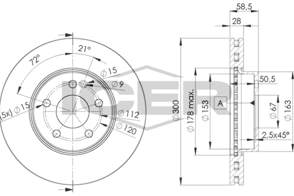 Handler.Part Brake disc ICER 78BD04152 1