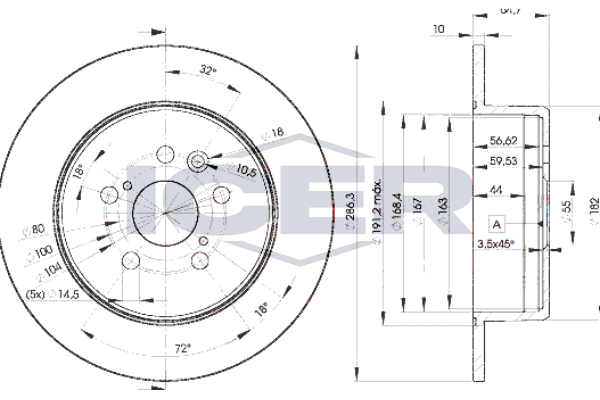 Handler.Part Brake disc ICER 78BD04302 1