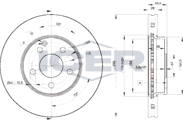 Handler.Part Brake disc ICER 78BD08122 1