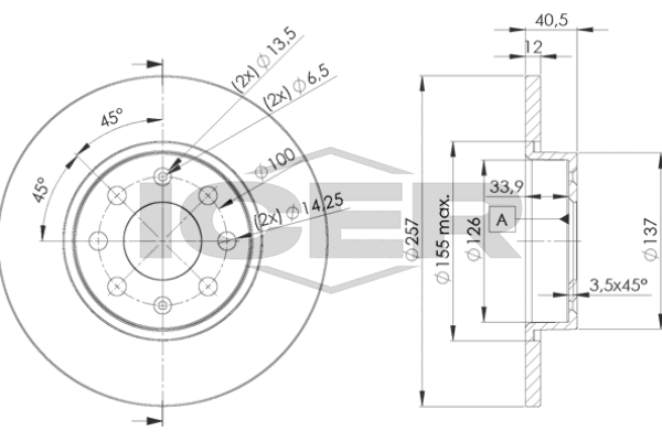 Handler.Part Brake disc ICER 78BD09182 1