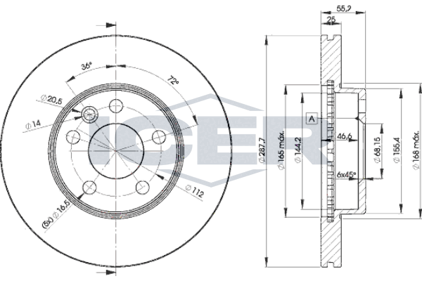 Handler.Part Brake disc ICER 78BD10932 1