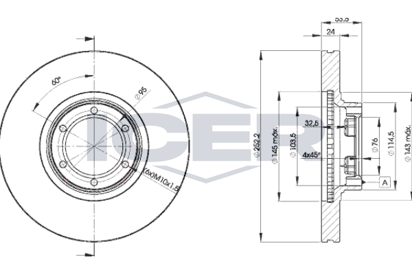 Handler.Part Brake disc ICER 78BD13672 1