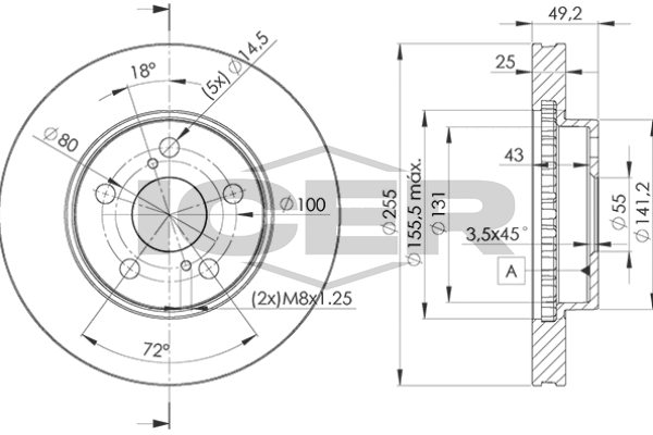 Handler.Part Brake disc ICER 78BD20472 1