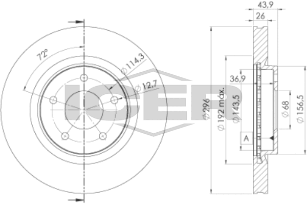 Handler.Part Brake disc ICER 78BD20572 1