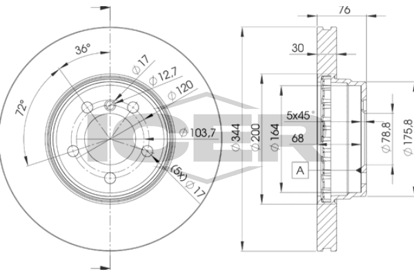 Handler.Part Brake disc ICER 78BD22072 1