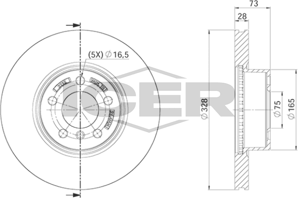 Handler.Part Brake disc ICER 78BD22122 1