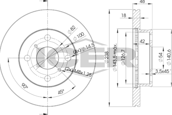 Handler.Part Brake disc ICER 78BD22502 1